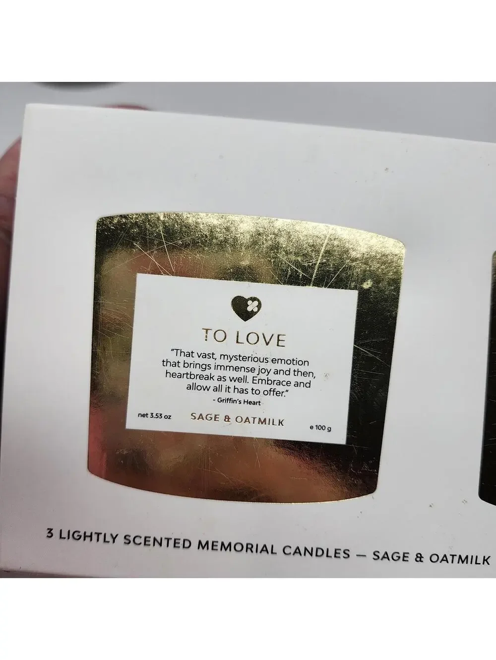 Griffin’s Heart Memorial Candle Gift Set Sage & Oatmilk 3 Pack
